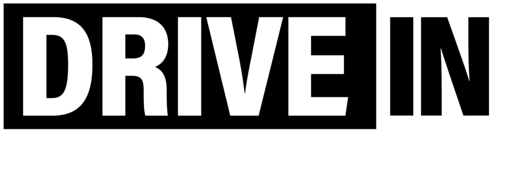 drive in logo white